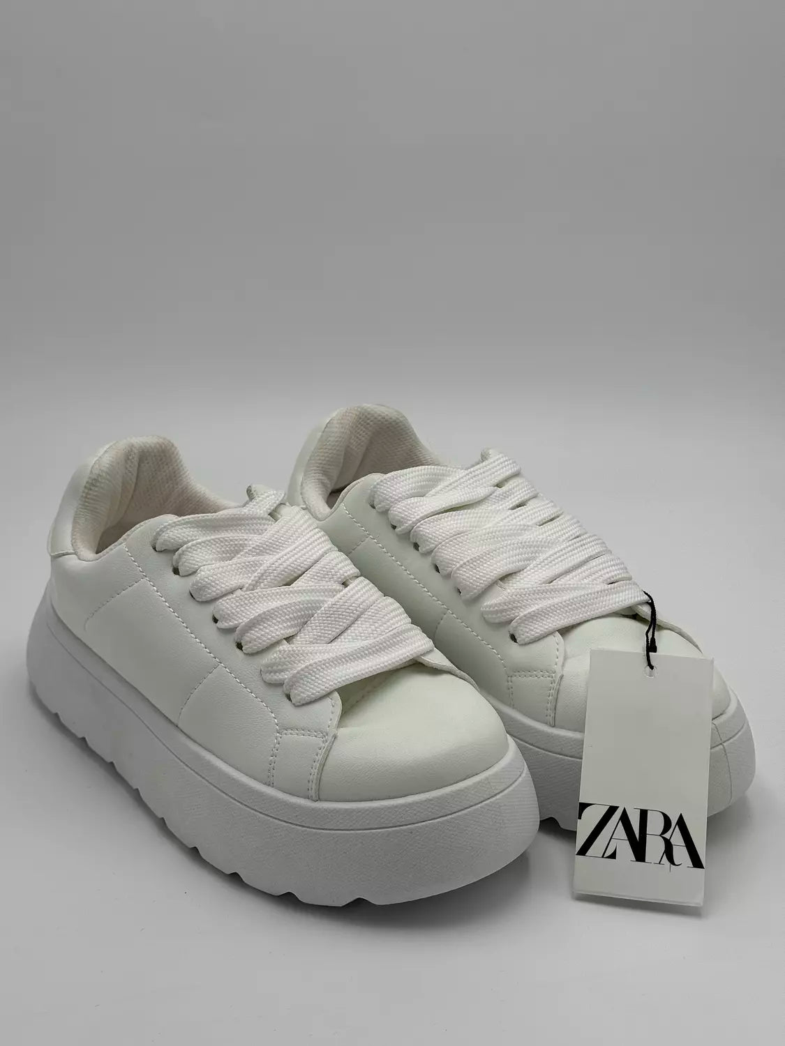 Zara chunky platform white
