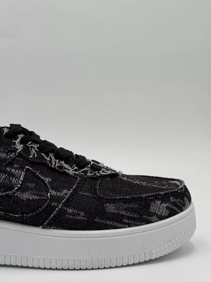 Nike Air Force1 "Black& Grey Denim"