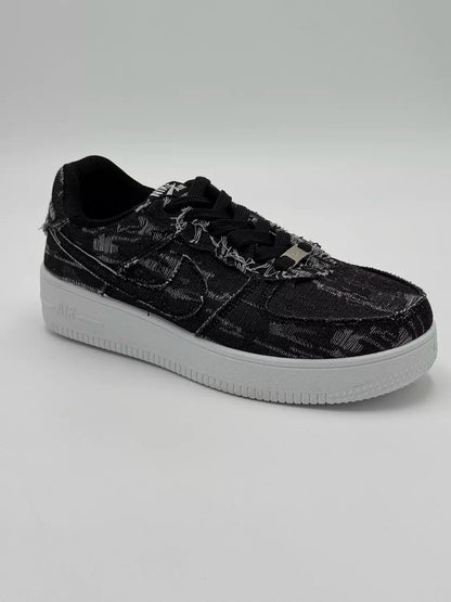 Nike Air Force1 "Black& Grey Denim"