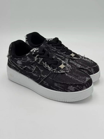 Nike Air Force1 "Black& Grey Denim"