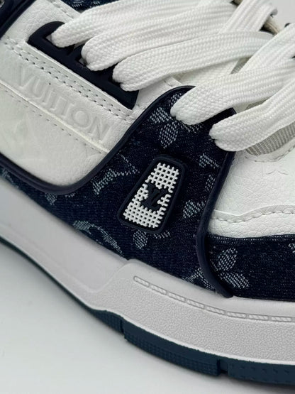 Louis Vuitton LV Trainer" dark blue monogram denim"