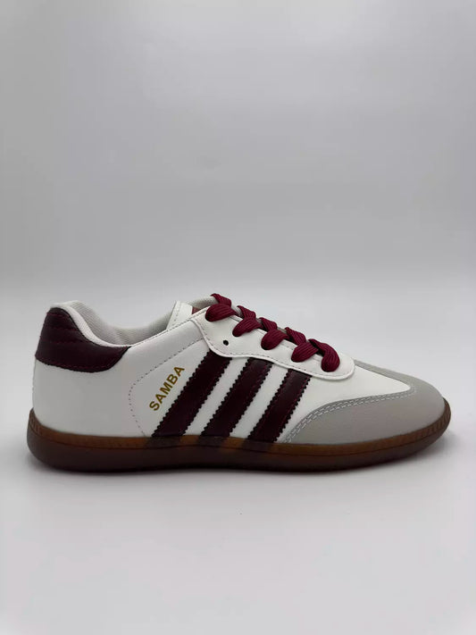 Adidas Samba OG (white and burgundy colorway)