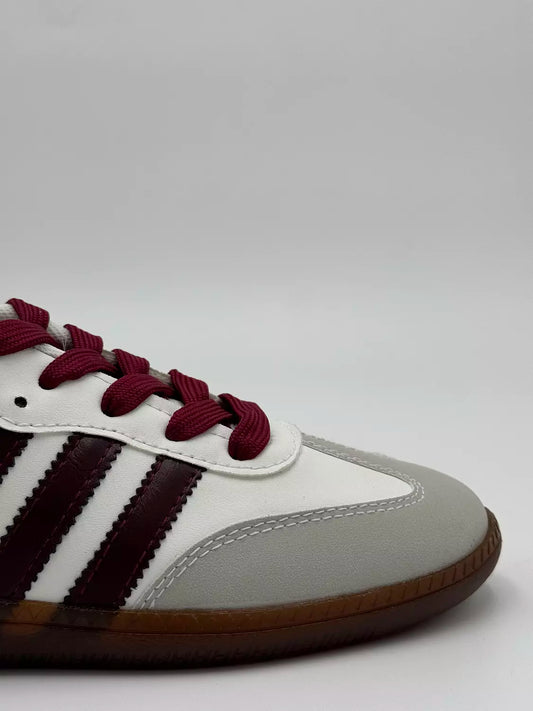 Adidas Samba OG (white and burgundy colorway)