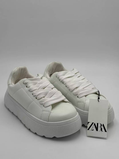 Zara chunky platform white